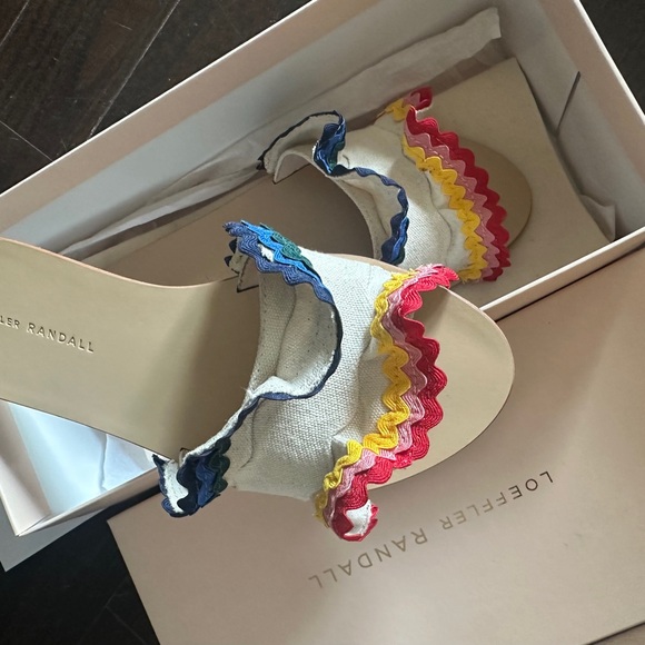 ❌SOLD❌ Loeffler Randall Multicolor Ruffle Sandals - Picture 3 of 3